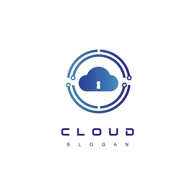 Plantilla de logotipo de nube segura