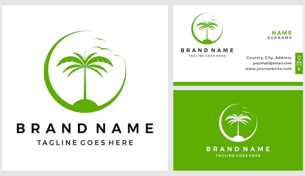 Plantilla de logotipo de oasis moderno con diseño de tarjeta de visita