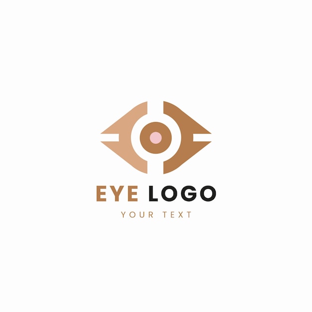 Plantilla de logotipo de ojo de diseño plano