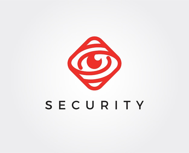 Plantilla de logotipo de ojo de seguridad mínima