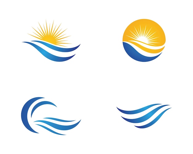 Plantilla de logotipo de ola de agua