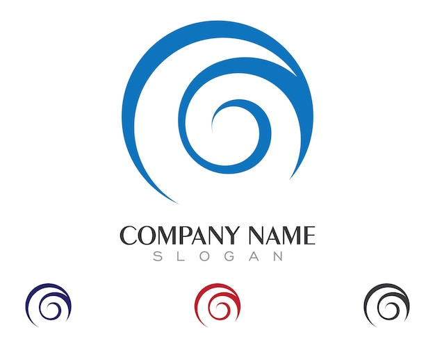 Plantilla del logotipo de la ola de agua