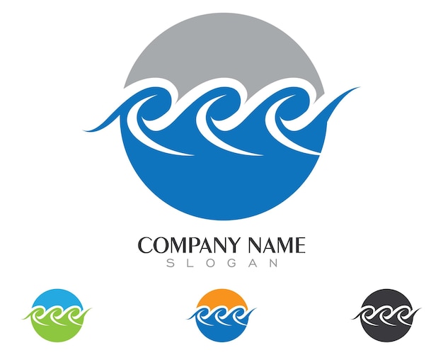 Plantilla del logotipo de la ola de agua