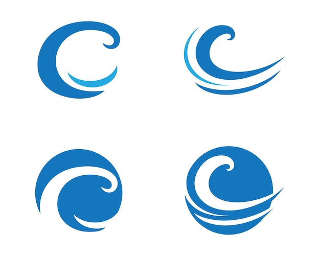 Plantilla de logotipo de ola de agua