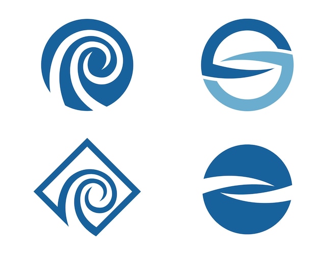 Plantilla del logotipo de la ola de agua