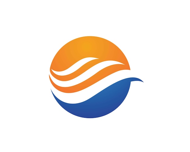 Plantilla del logotipo de la ola de agua