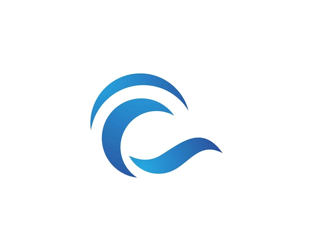 Plantilla de logotipo de ola de agua