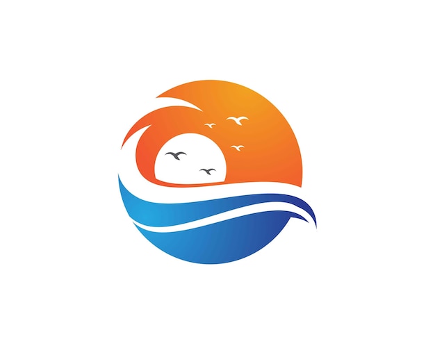Plantilla del logotipo de la ola de agua