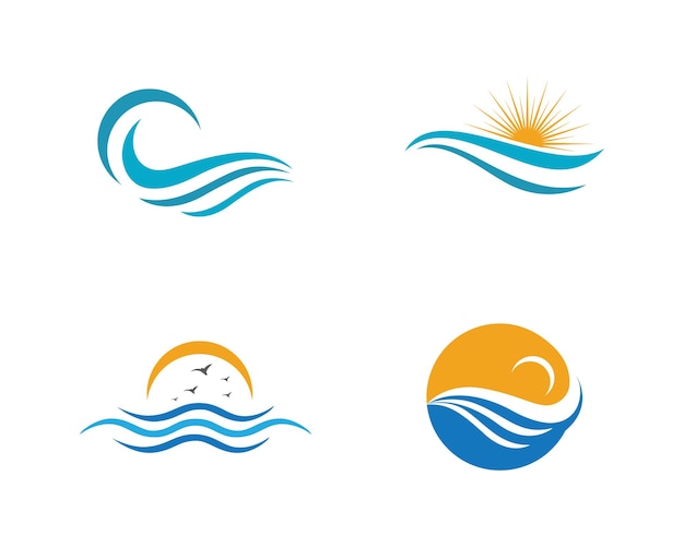 Plantilla del logotipo de la ola de agua