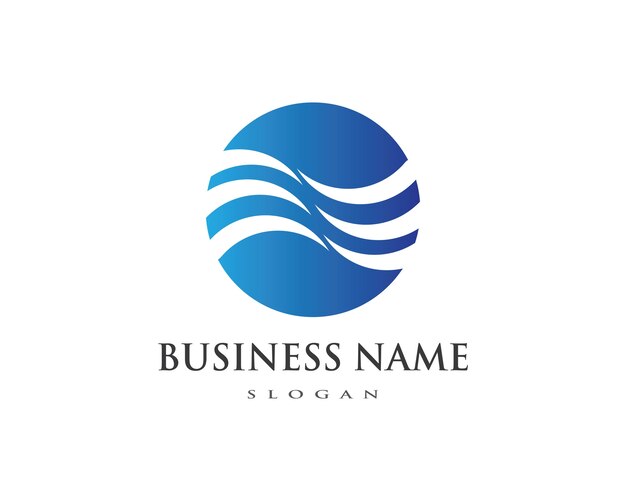 Plantilla del logotipo de la ola de agua