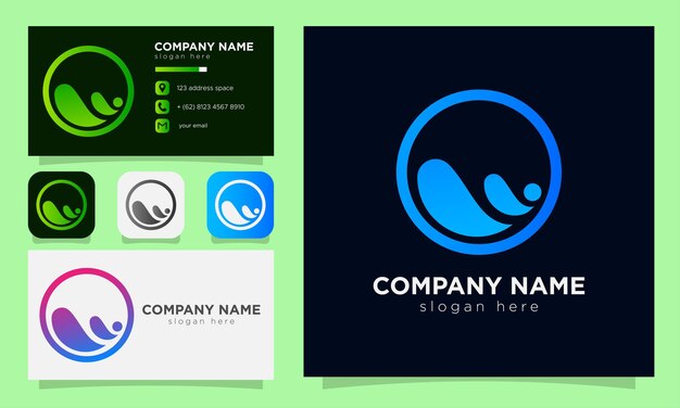 Plantilla de logotipo de ola oceánica simple gráfico animado y negocio de agua