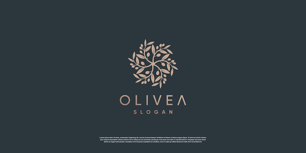 Plantilla de logotipo de oliva con estilo de elemento creativo premium vector parte 2