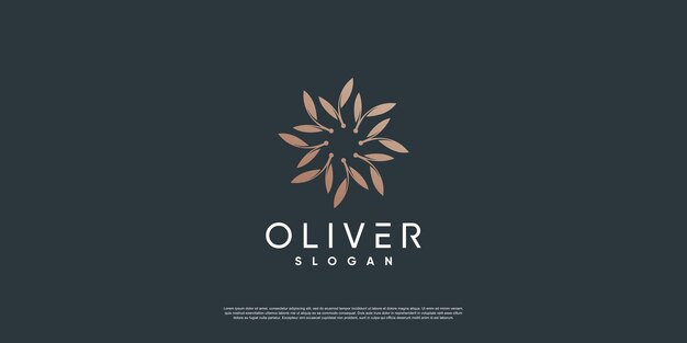 Plantilla de logotipo de oliva con estilo de elemento creativo Vector Premium parte 10