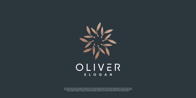 Plantilla de logotipo de oliva con estilo de elemento creativo vector premium parte 10