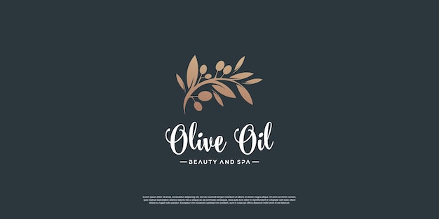 Plantilla de logotipo de oliva con estilo de elemento creativo Vector Premium parte 4
