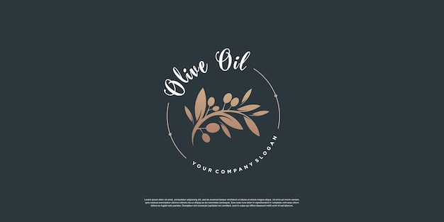 Plantilla de logotipo de oliva con estilo de elemento creativo vector premium parte 7