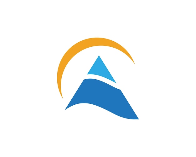 Plantilla de logotipo de onda de agua de letra A