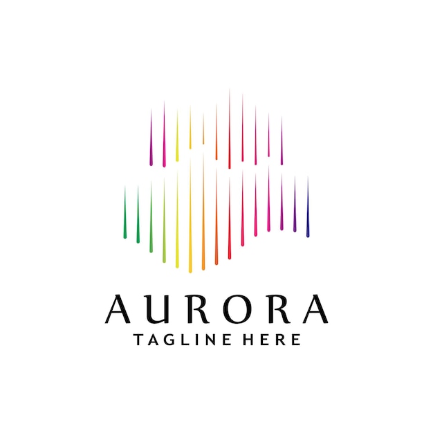 Plantilla de logotipo de onda de luz aurora