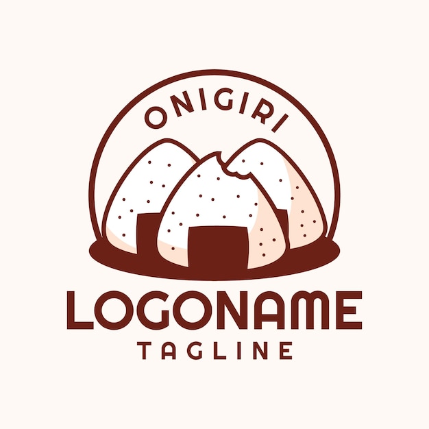 Plantilla de logotipo Onigiri adecuada para restaurante y cafetería