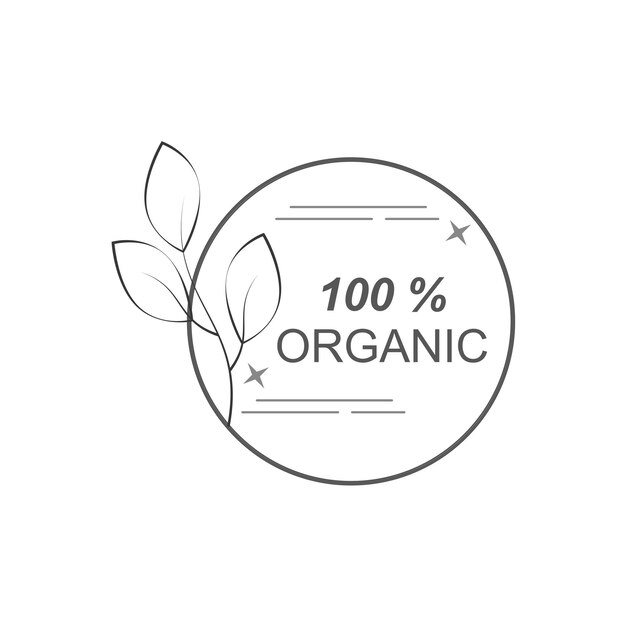 Plantilla de logotipo orgánico 100 con hojas y círculos vectoriales eps 10