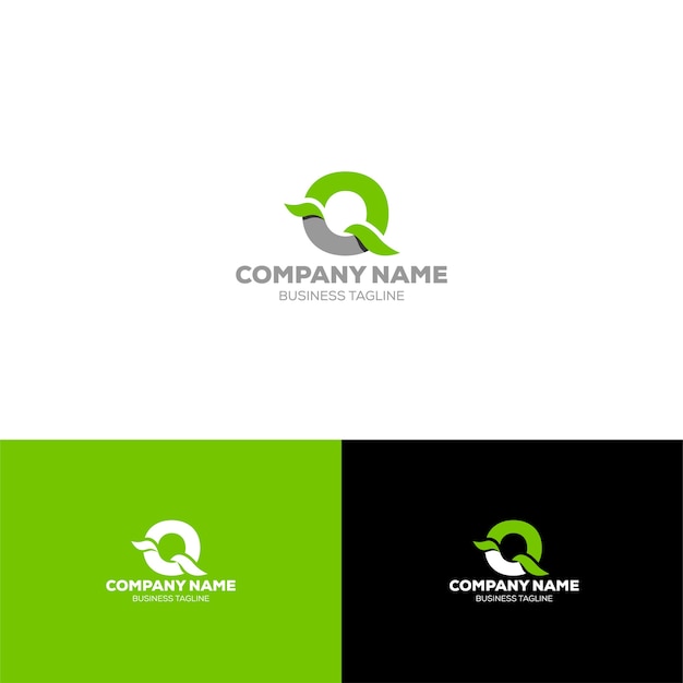 Plantilla de logotipo orgánico letra Q