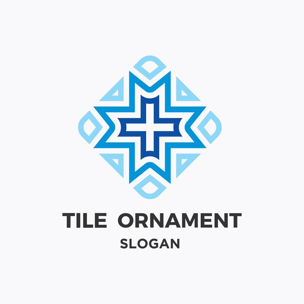 plantilla de logotipo de ornamentación de azulejos