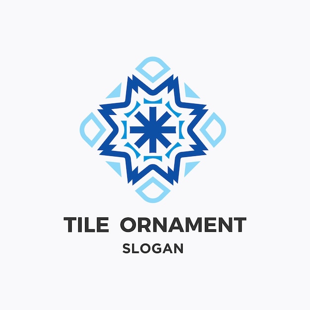 Plantilla de logotipo de ornamentación de azulejos