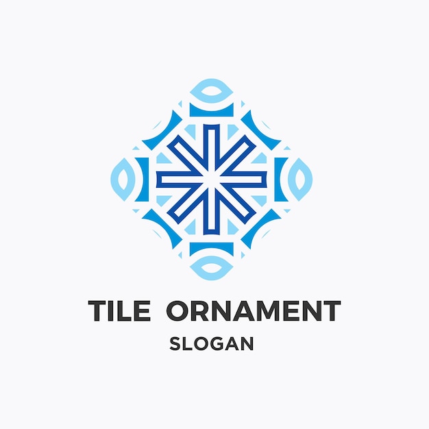 Vector plantilla de logotipo de ornamentación de azulejos