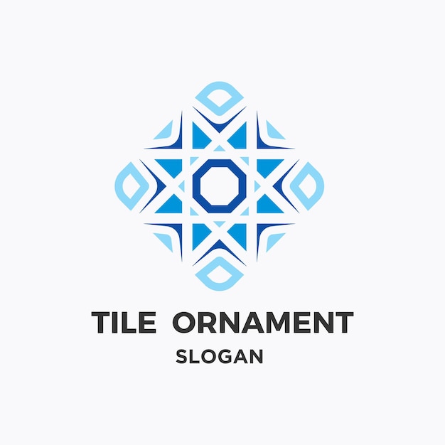 Vector plantilla de logotipo de ornamentación de azulejos