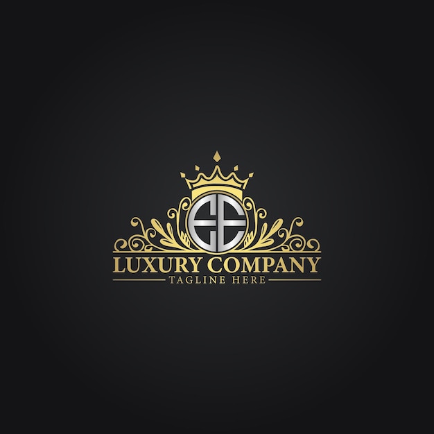 Plantilla de logotipo ornamental dorado para negocios de lujo