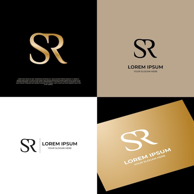 plantilla de logotipo de oro del emblema de tipografía moderna inicial para empresas