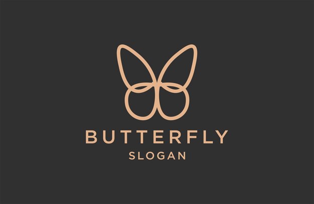 plantilla de logotipo de oro mariposa contorno de logotipo mariposa de lujo