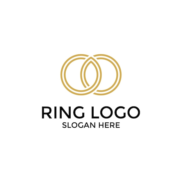 Plantilla de logotipo de oro real de anillo de lujo