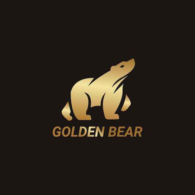 Plantilla de logotipo de oso dorado