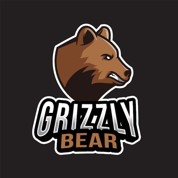 Plantilla de logotipo de oso pardo