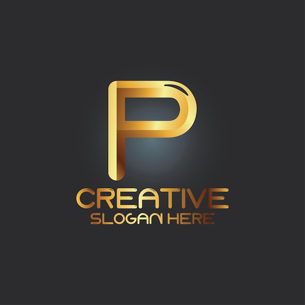 plantilla de logotipo p degradado vectorial