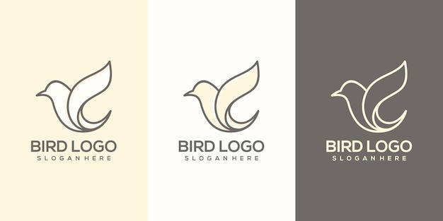 Plantilla de logotipo de pájaro abstracto femenino