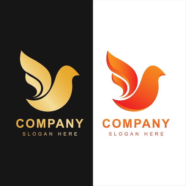 Plantilla de logotipo de pájaro con estilo de arte de línea Colección de logotipo de pájaro abstracto creativo Logotipo de pájaro a todo color