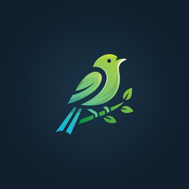 Una plantilla de logotipo de pájaro con un gradiente de colores