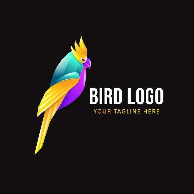 Plantilla de logotipo de pájaro. Logotipo animal colorido