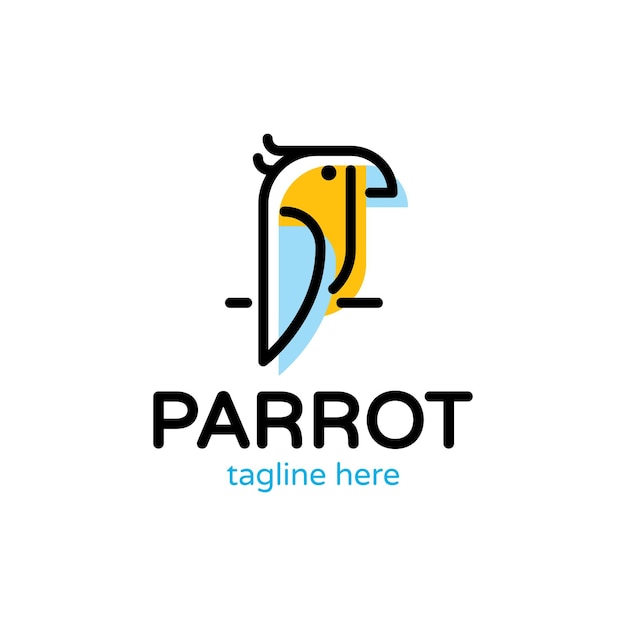 plantilla de logotipo de pájaro loro vectorial