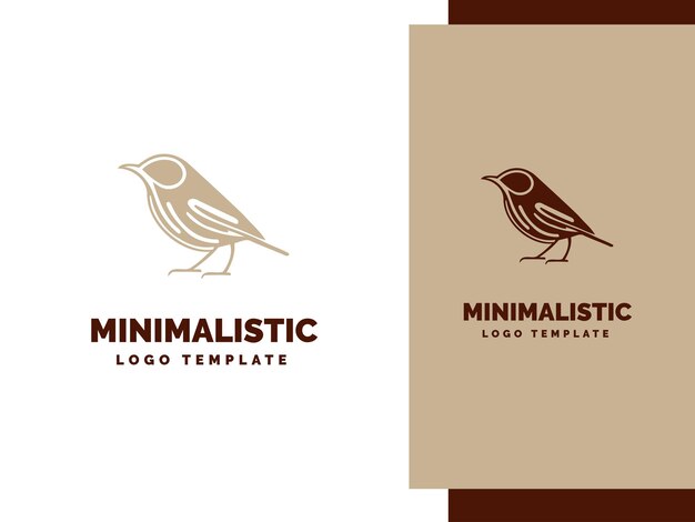 Plantilla de logotipo de pájaro mínimo Lindo pájaro simple Logotipo mínimo Ilustración de pájaro Logotipo de arte de línea mínima
