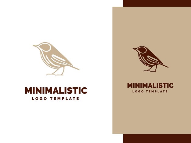 Vector plantilla de logotipo de pájaro mínimo lindo pájaro simple logotipo mínimo ilustración de pájaro logotipo de arte de línea mínima