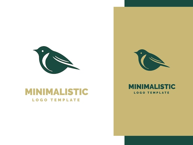 Plantilla de logotipo de pájaro mínimo Lindo pájaro simple Logotipo mínimo Ilustración de pájaro Logotipo de arte de línea mínima