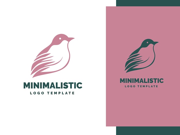 Plantilla de logotipo de pájaro mínimo Lindo pájaro simple Logotipo mínimo Ilustración de pájaro Logotipo de arte de línea mínima