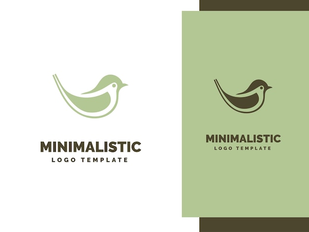 Plantilla de logotipo de pájaro mínimo Lindo pájaro simple Logotipo mínimo Ilustración de pájaro Logotipo de arte de línea mínima