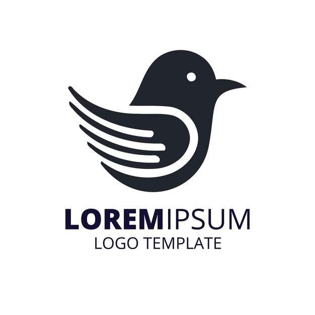 plantilla de logotipo de pájaro mínimo logotipo de pajaros linda ilustración de pájaras mascota de pájares en color Patel