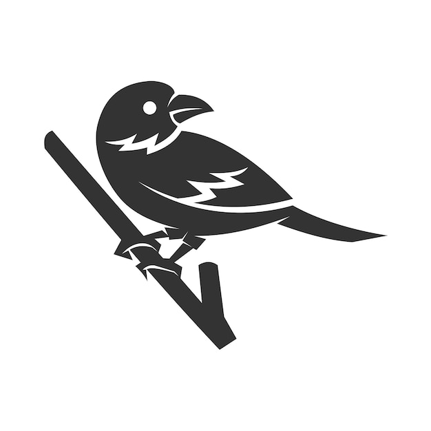 Plantilla de logotipo de pájaro pinzón Ilustración de icono Identidad de marca