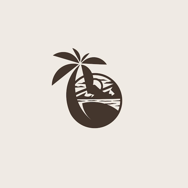 La plantilla de logotipo de palmera se puede utilizar para la ilustración de vector de diseño de logotipo de hotel o resort de playa tropical