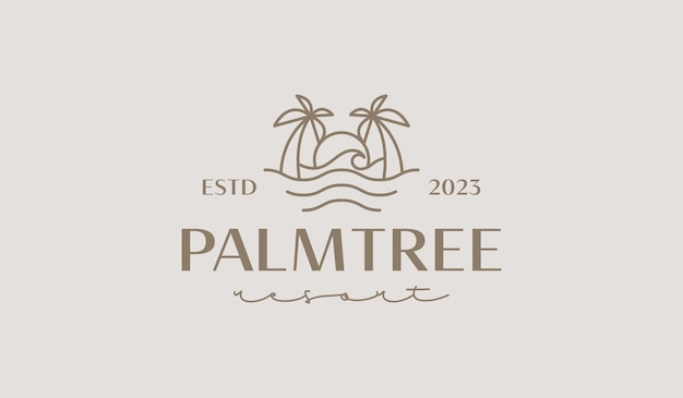 Plantilla de logotipo de palmera símbolo premium creativo universal ilustración vectorial plantilla de diseño mínimo creativo símbolo para la identidad empresarial corporativa